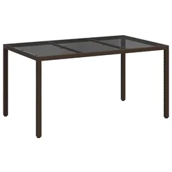 Vidaxl Vrtna miza Rjava 150 x 90 x 75 cm poli ratan