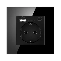 SmartHome Zidna utičnica, USB-C, Crna