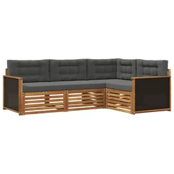 Set vanjskih sofa 4 pcs Prirodna i antracit