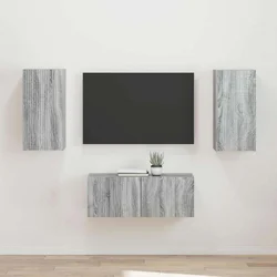 Set TV komoda Zidne 2 pcs Siva Sonoma Konstruirano drvo