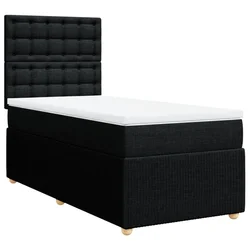 Vidaxl Box spring postelja z vzmetnico črna 80x200 cm blago