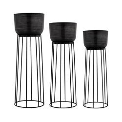 Eglo 428096 - SET od 3 metalnih saksija OKAYAMA, crne