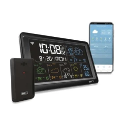 Meteostanica sa LCD displejom GoSmart 230V/3xAAA Wi-Fi Tuya crna