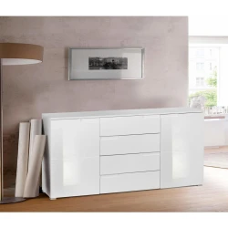 KOMODA 165/80/40 cm bela, bela visoki sjaj