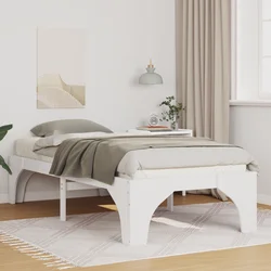 vidaXL Posteljni okvir Bela 80 x 200 cm Masivno borovo les