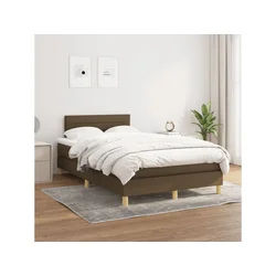 Den Box spring postelja z vzmetnico temno rjav 120x200 cm blago