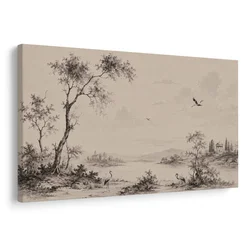 Slika mirna pokrajina z žerjavi - 90x60