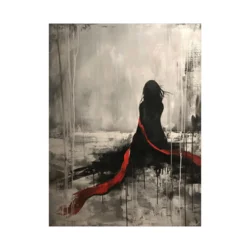 Canvas Slika na platnu Crveni šal, 45x60cm