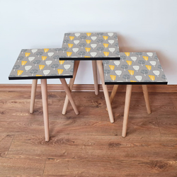 HANAH HOME Set 3 stočića 3Shp186 Grey