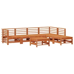 Set lounge namještaja za vrt 7 pcs Vosak Smeđa Masivna borovina
