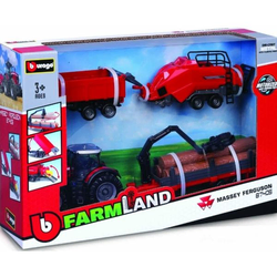 Bburago 10cm Farm tractor Gift Set - Fendt 1050 Vario s 3 prikolicami