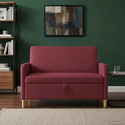Vidaxl Sofa s shrambo Vinorodna rdeča 122 x 78 x 87 cm Poliester