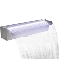 Pravokutna fontana za bazen s vodopadom LED nehrđajući čelik 45 cm