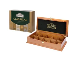 Ahmad tea Čaj Classical selection, 60 kesica, 120g i Ahmad tea drvena kutija za kesice sa poklopcem