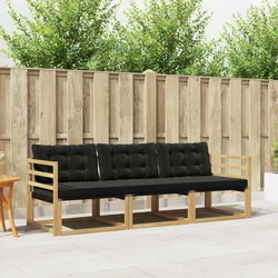 Set vanjskih sofa s jastukom 3 pcs Bijela i crna