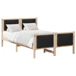 Vidaxl Konstrukcija postelje z vzglavjem Črna 120 x 190 cm blago