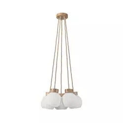 Luster na sajli LOOMIS 5xE27/15W/230V 83 cm bež/hrast