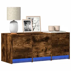 TV ormarić s LED svjetlima boja hrasta 97x34x40 cm drveni