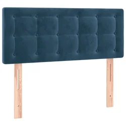 Vidaxl Posteljno vzglavje temno modro 100x5x78/88 cm žamet