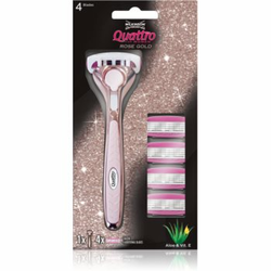 Wilkinson Sword Quattro for Women Rose Gold brijaći aparat za žene + zamjenske britvice 4 kom