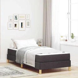 vidaXL Postelja z vzmetnico Rjava 90 x 190 cm Tkanina & Inženirski les