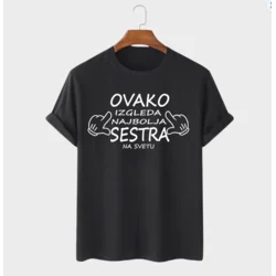 MAFIMI Ženska majica Ovako izgleda najbolja sestra, Crna