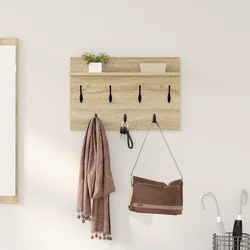 Vješalica za kapute na zidu Zidne Sonoma hrast 60 x 40 x 12 cm