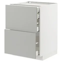 METOD / MAXIMERA Pod.orm.2front/2dnj/1srd/1vis.fiok, bela/Havstorp svetlosiva, 60x60 cm