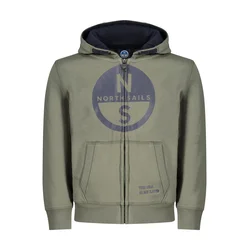 NORTH SAILS CHILDRENS GREEN ZIP-UP SWEATSHIRT