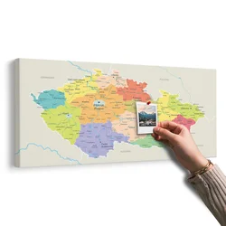 Slika na pluti zemljevid Češke republike - 200x100 metallic
