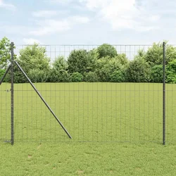 Euro ograda Siva 1.5 x 10 m Željezo prekriveno PVC-om