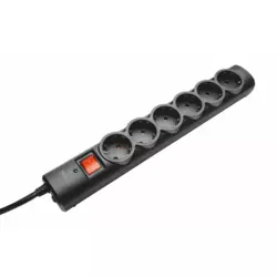 Strujni kabel TRUST Surge Protector 6 mesta/1.8m/crna