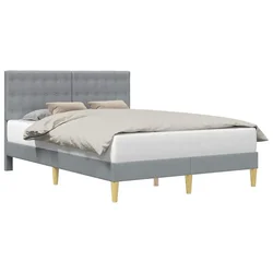 Vidaxl Konstrukcija postelje Svetlo siva 120 x 190 cm Blago