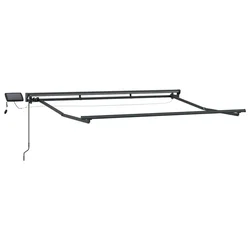 Vidaxl Ročno senčilo s LED-ji Antracit 3,5 x 2 m Aluminij