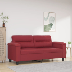 vidaXL Dvosed vinsko rdeč 140 cm umetno usnje