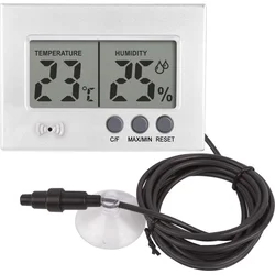 Zunanji termometer in higrometer 2 v 1 s sondo, srebrn
