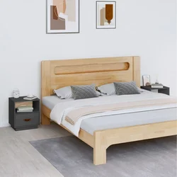 Vidaxl vidaXL Nočne omarice, komplet 2, sive, 40x34x45 cm, masiven borov les