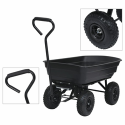 Vrtna nagibna ručna kolica 300 kg 75 L crna