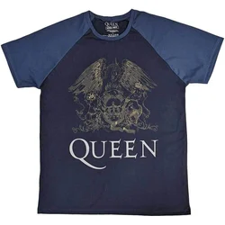 Queen Crest Raglan Navy Blue & Denim Blue XL Majica