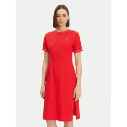 Lacoste Vsakodnevna obleka EF9988 Rdeča Slim Fit