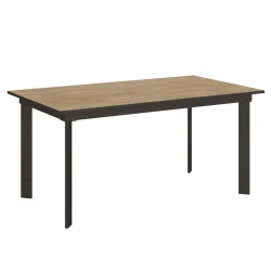 Ityhome Extendable table 90x160/220 cm Cumar Natural Oak with Anthracite structure, (20842764)