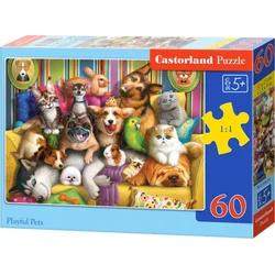 Castorland - Puzzle Igrivi ljubljenčki 60 - 40 - 99 kosov