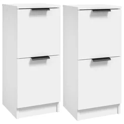 Vidaxl Komode 2 kosa bele 30x30x70 cm konstruiran les