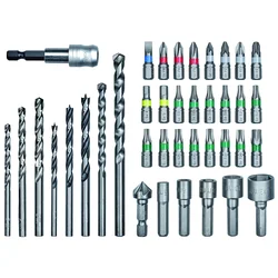 Einhell Set burgija adaptera i bitova, Hex burgije za metal i drvo, L-Box, 39 komada