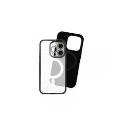JUST IN CASE 2u1 Maske za mobilni telefon iPhone 15 Plus Pro, MAG MIX, Crne, Providne