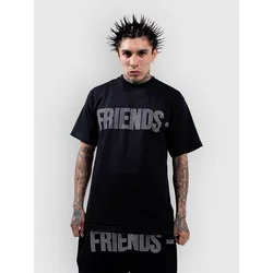 VLONE Friends Rhinestone moška majica silver