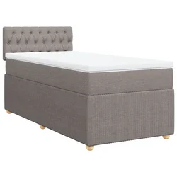 Vidaxl Box spring postelja z vzmetnico taupe 80x200 cm blago