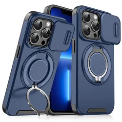 Maska za mobilni telefon iPhone 13 Pro CAMSHIELD RING STAND, Plava