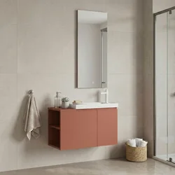 HANAH HOME Kupatilski ormarić sa umivaonikom i ogledalom (2 komada) Perla 80 337