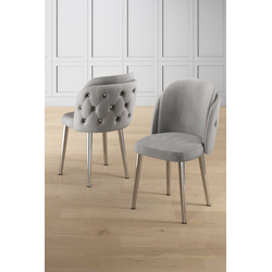 HANAH HOME Set stolica (6 komada) Axle Grey Chrome